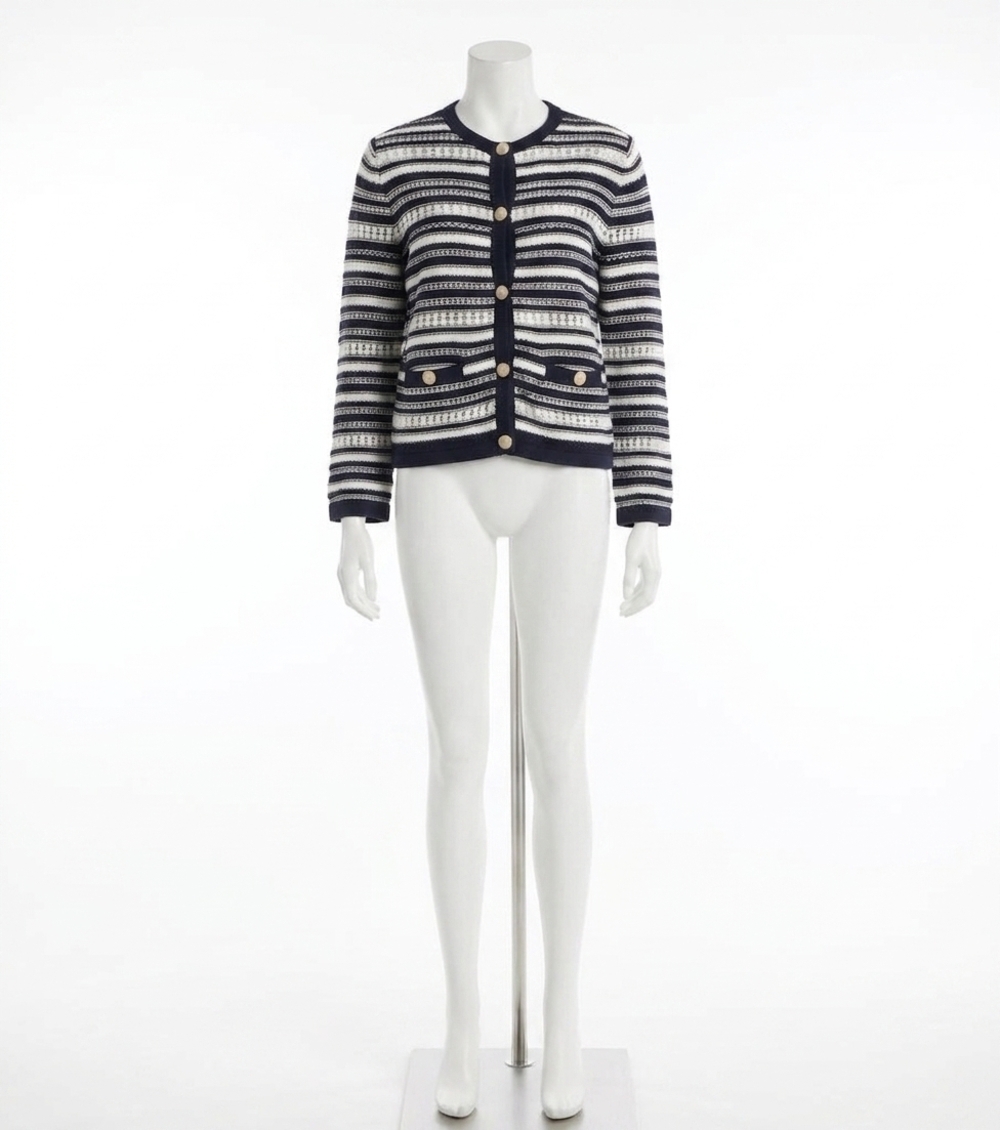NEW VERONICA BEARD bellingham striped cardigan in blue